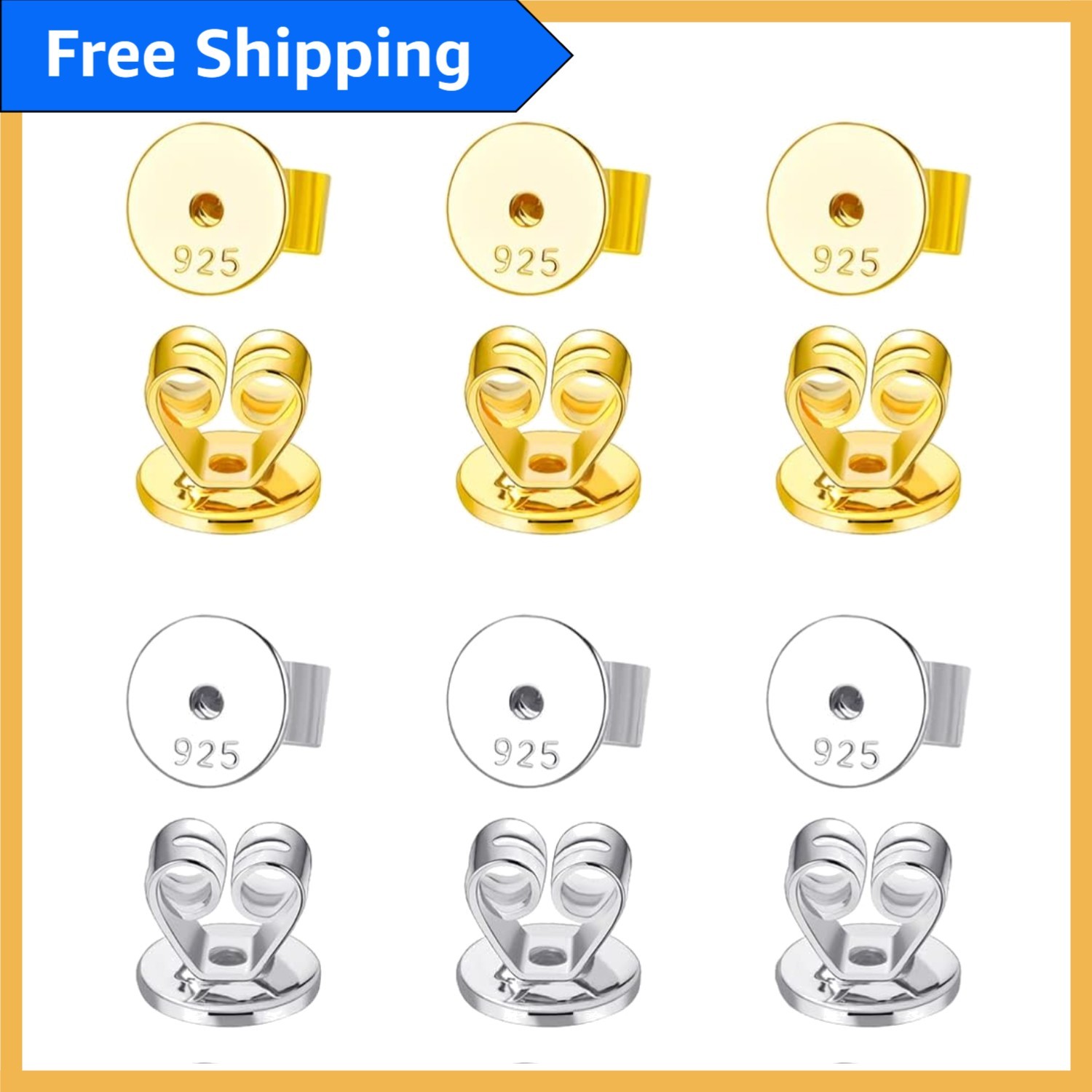 18K Gold Plated Earring Backs - 12 Hypoallergenic Choices for Studs