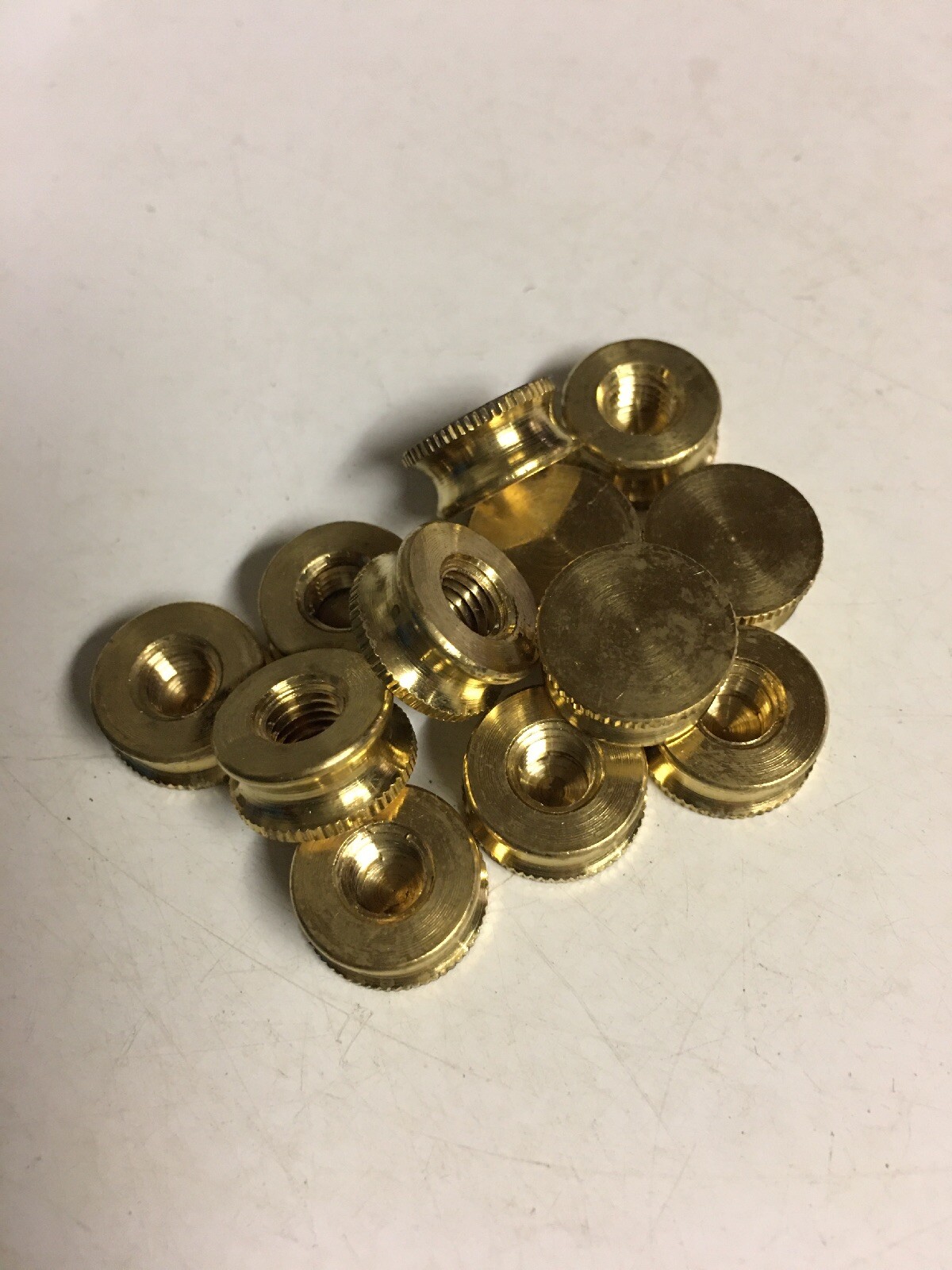 12 Solid Brass FINIAL / Bracket Caps 1/4-27 IPS Thread Knurled Lamp / Unfinished