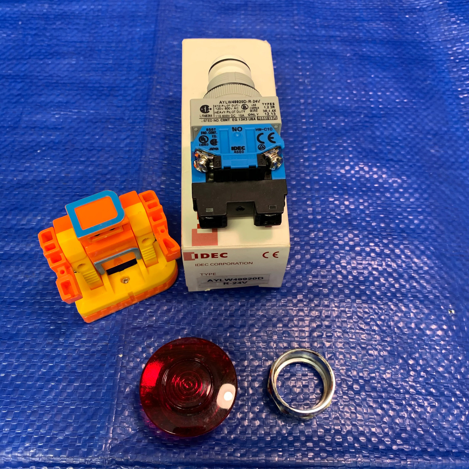 Idec AYLW49920 R-24V Push Button, Red Knob (Open Box)
