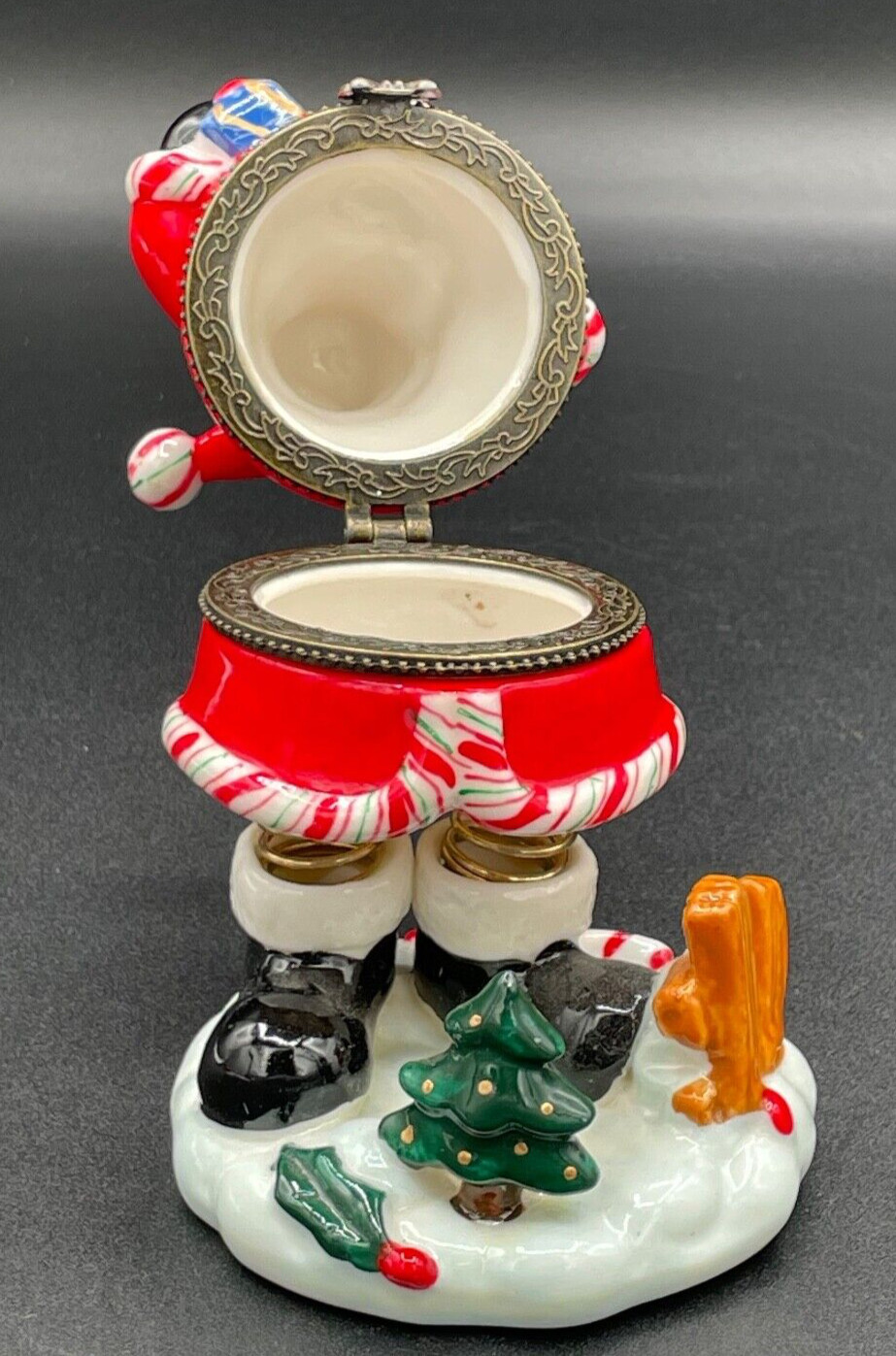 Santa with Bell, Spring Legs, Trinket Box