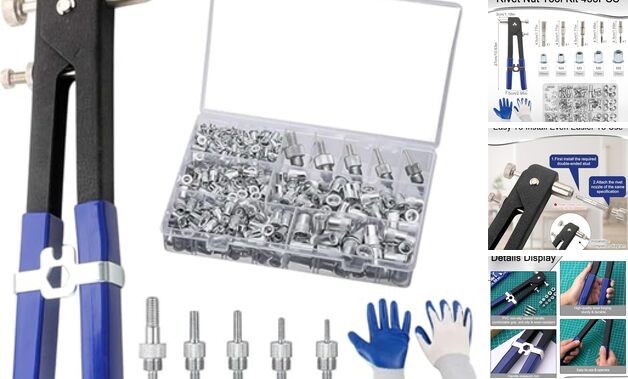 Pressure Rivet Nut Tool Kit,Rivnut Tool Kit,430Pcs Metric Rivet Nut