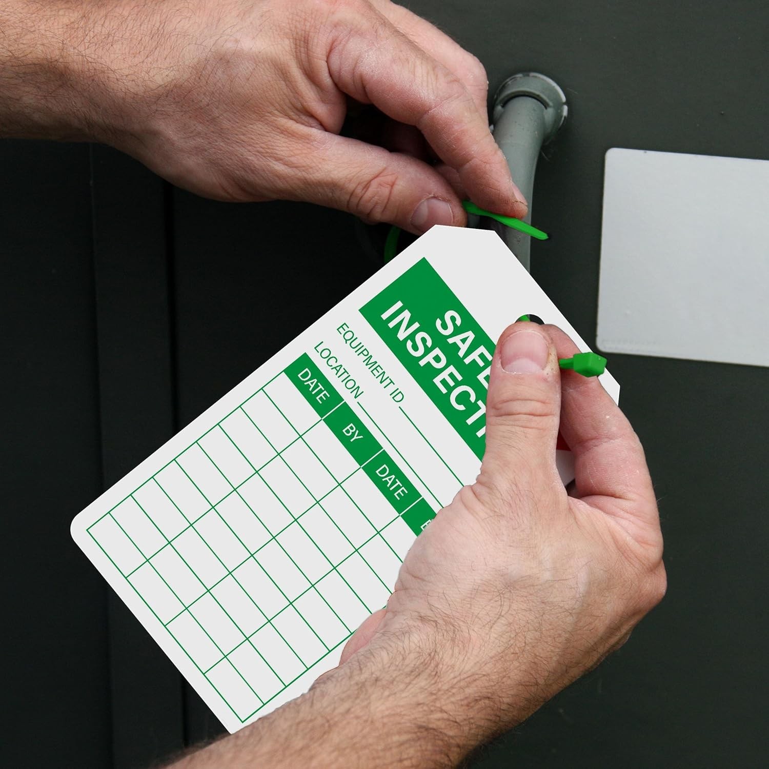 Safety Inspection Tags with Wire Ties Equipment Labels
