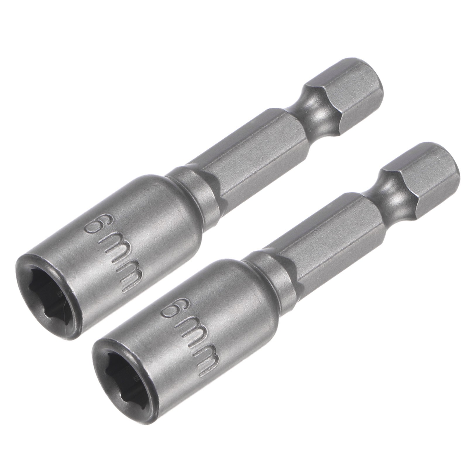 2Pack 1/4" Quick-Change Hex Shank 6mm Magnetic Nut Driver Bit 1.89" Length