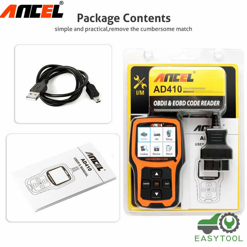 ANCEL AD410 OBD2 Scanner Car Diagnostic Scan Tool Check Engine Fault Code Reader