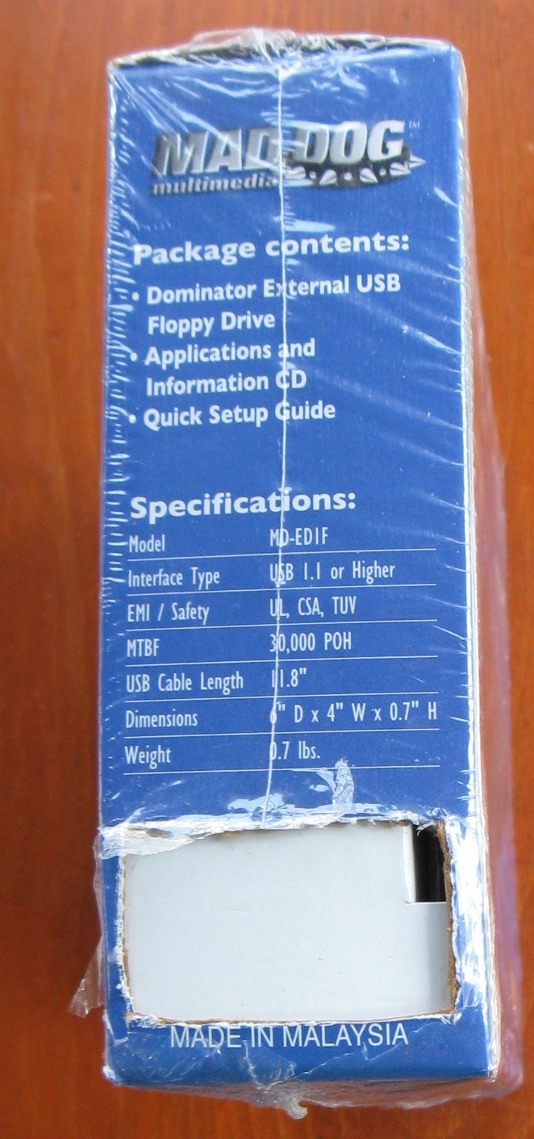External USB Floppy Drive Mad Dog Multimedia Dominator MD-ED1F 1.4MB New SEALED