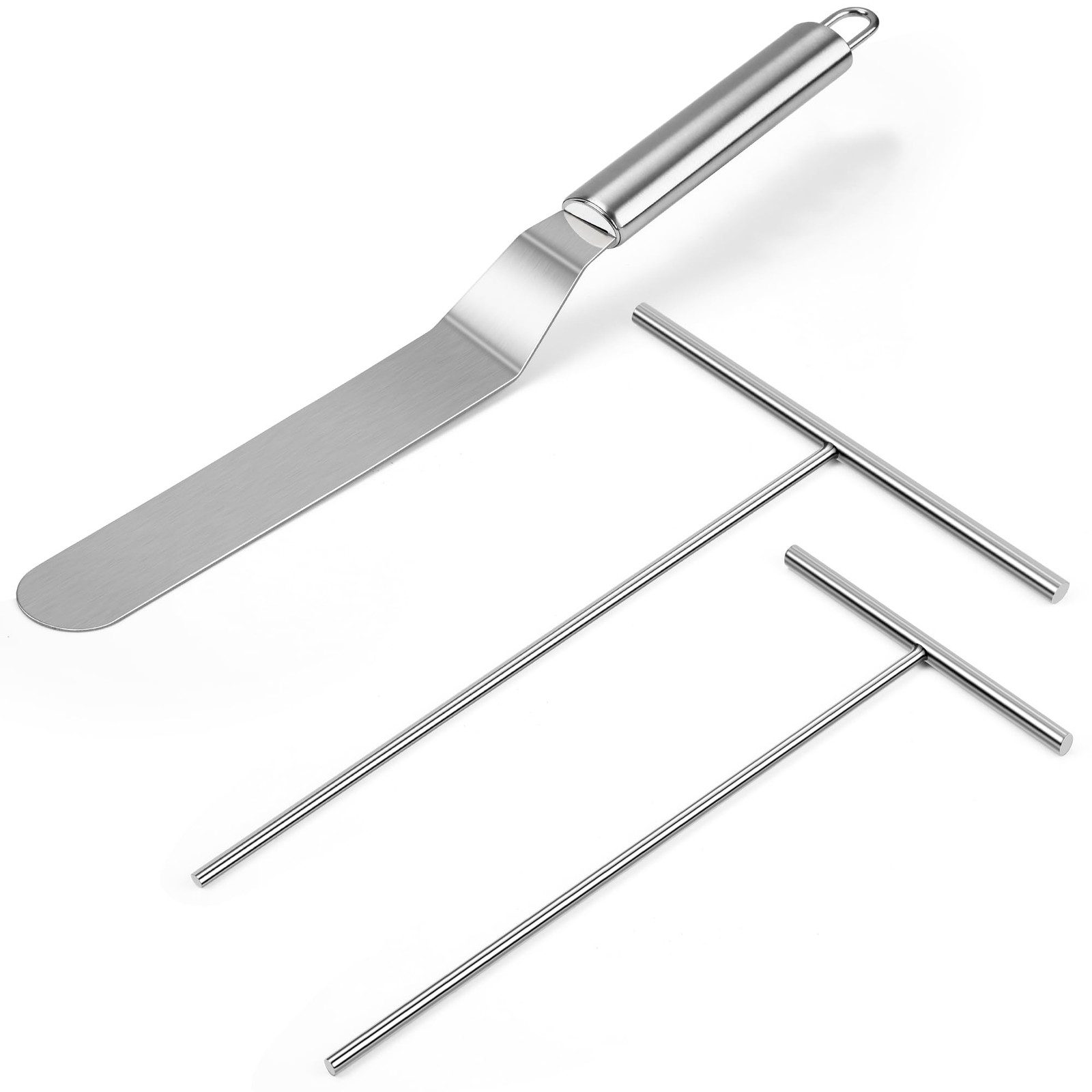 Crepe Spreader Spatula Kit Pack of 3 Stainless Steel 12 Spatula 7  5