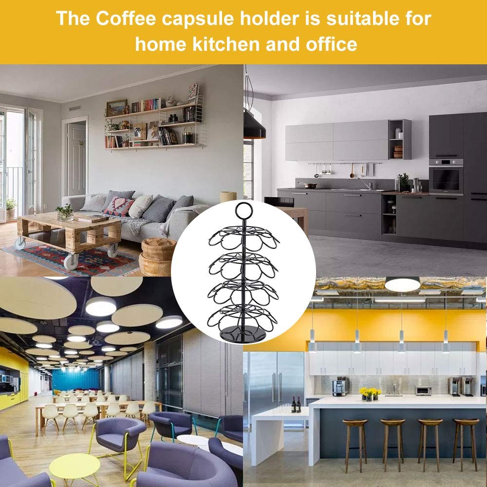 Coffee Pod Carousel Holder,Compatible with K-Cups Organizer Compatible with 3...