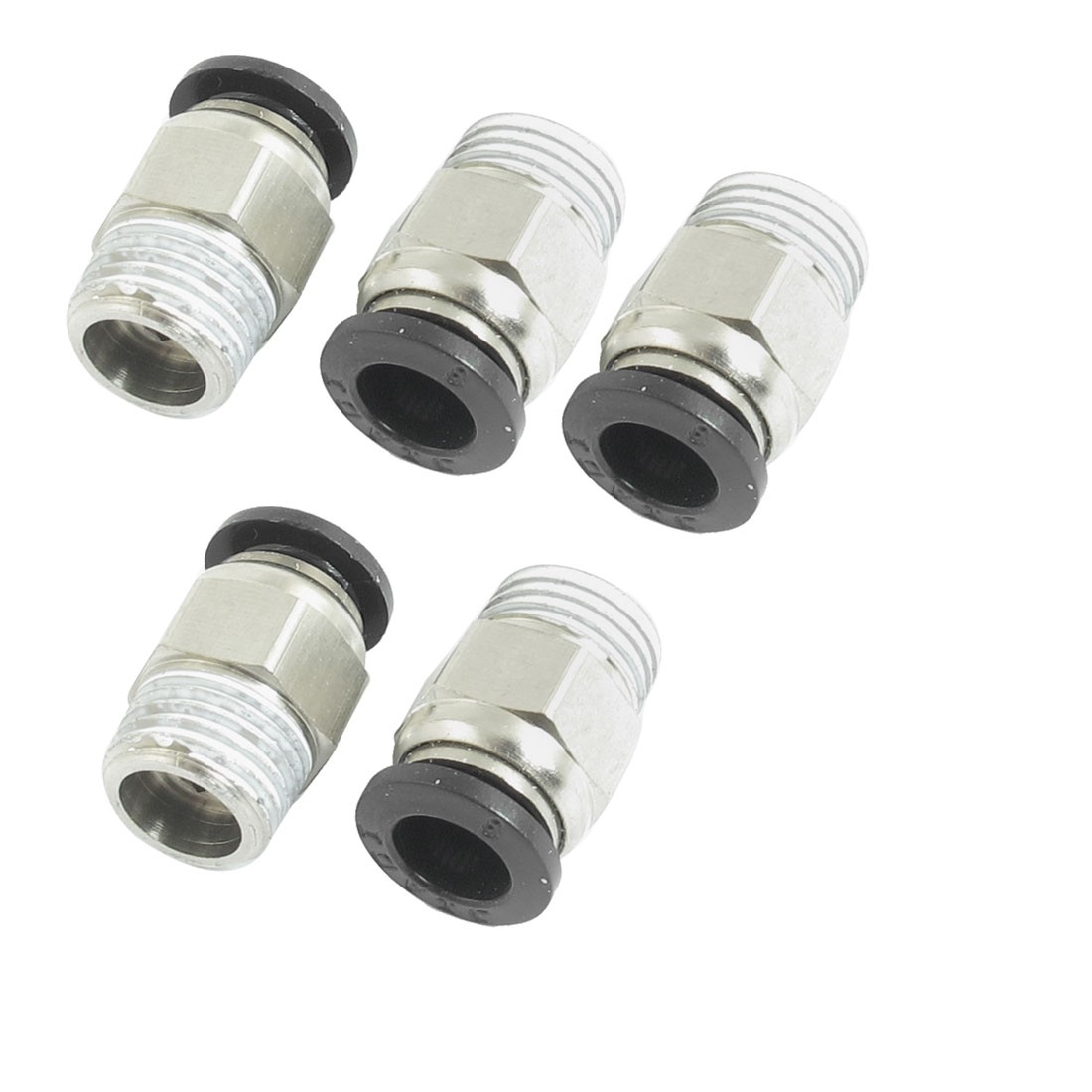 Pneumatic Fittings 8mm Tube to 1/4BSP Male Straight Connector Convertor 5 Pcs