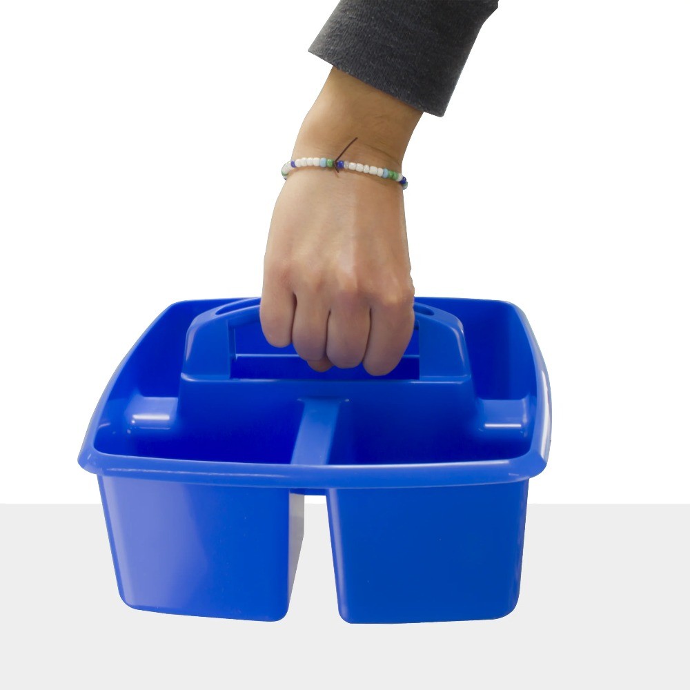 Storex Plastic Desktop Organizer Caddy with Handle, Assorted, Set of 5