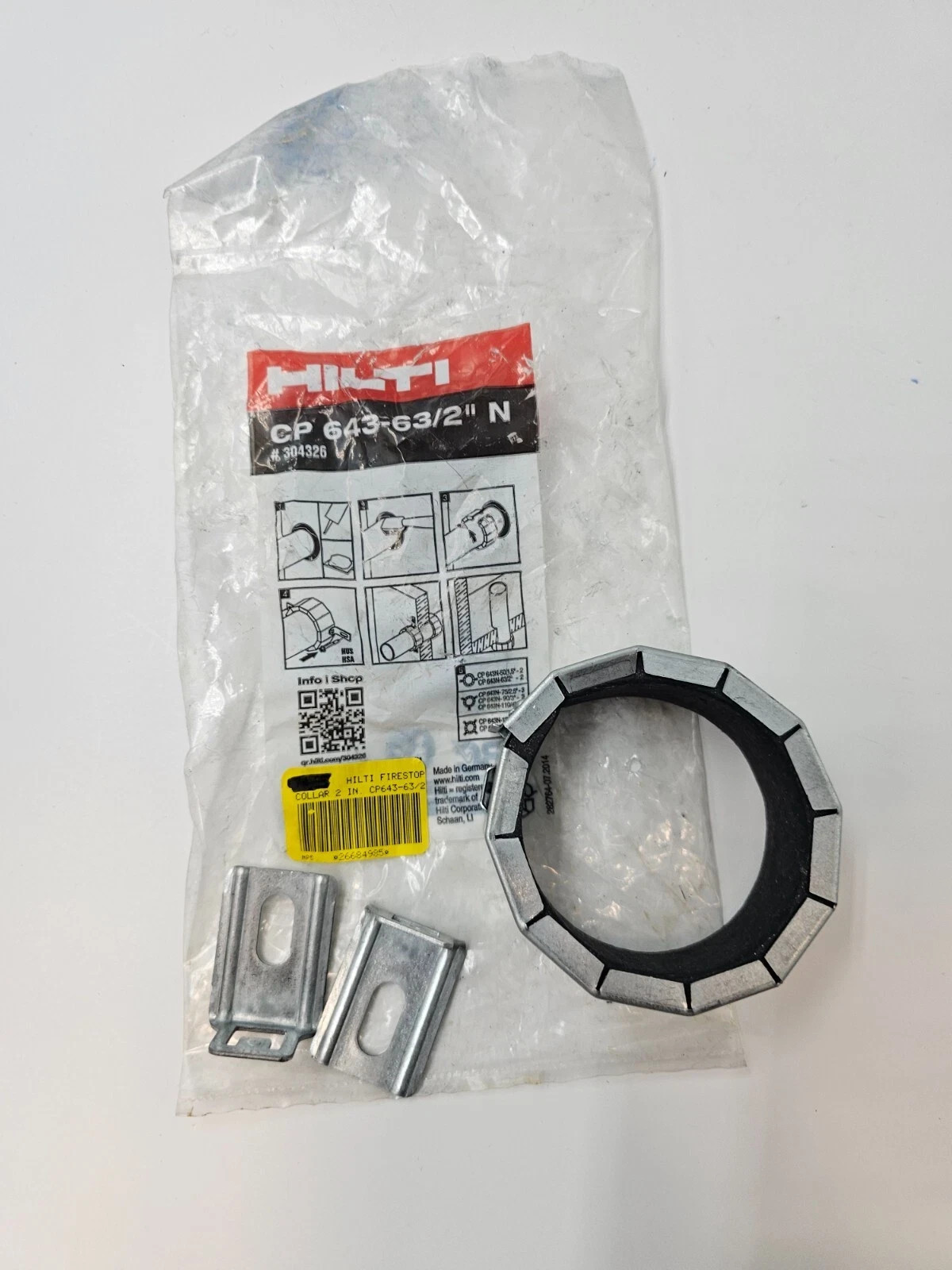 HILTI FIRE STOP COLLAR BARRIER RING CP 643-63/2" N  304326 2" PIPE CONDUIT WALL