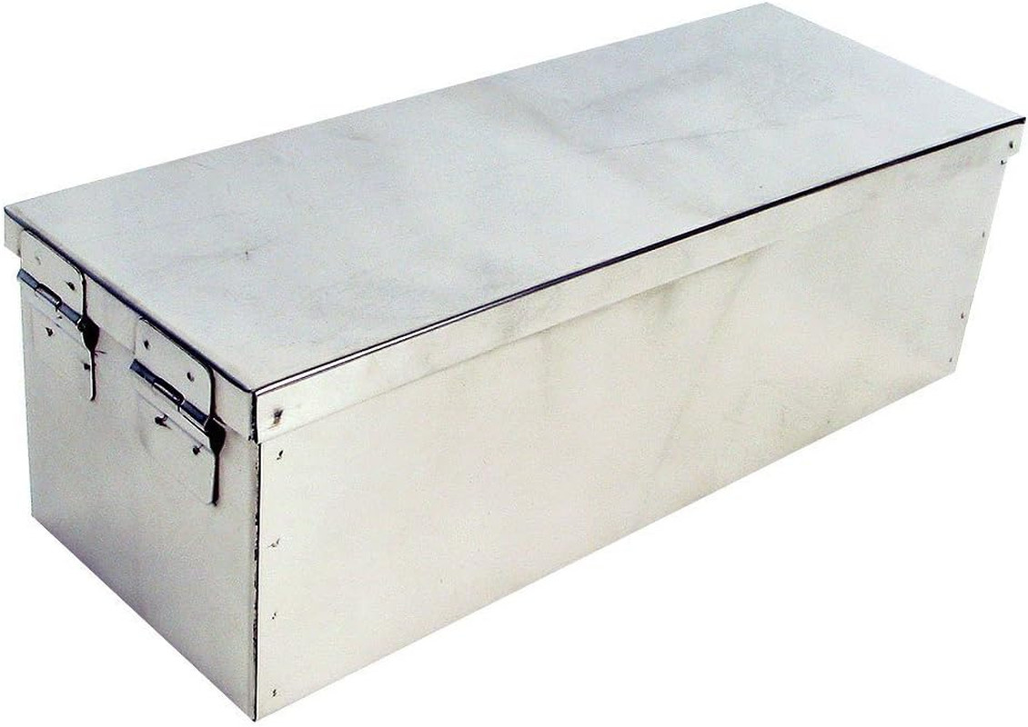 Lock Box with Folding Handle - Durable Metal Storage Chest with Stackable Des..