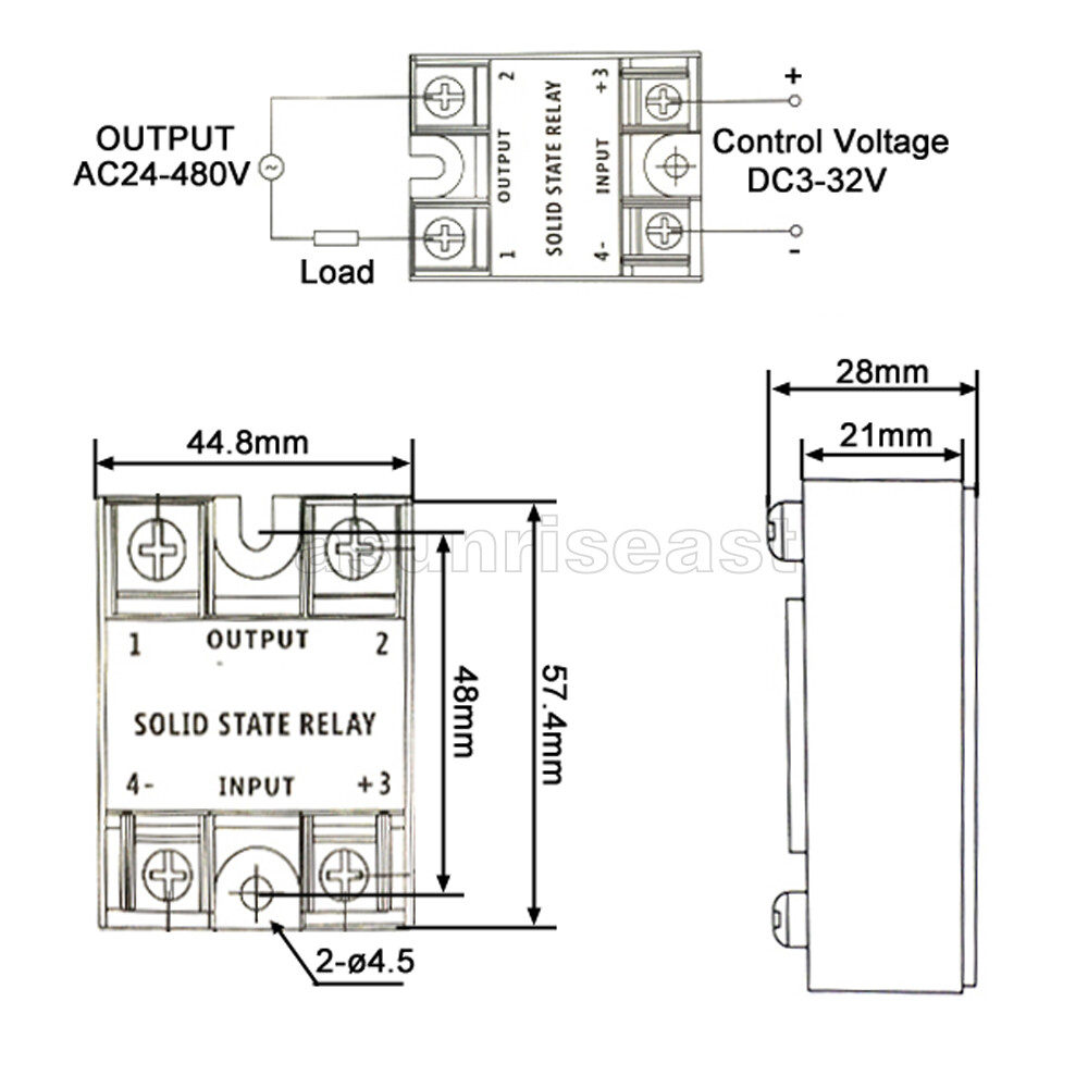 SSR DC to AC Solid State Relay DC3-32V in Control AC24-480V out 10A-150A MGR-1