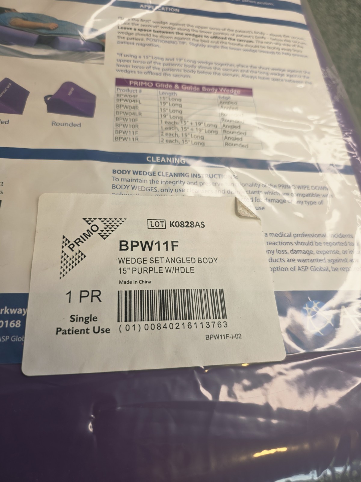 ASP Global PRIMO Glide & Guide Body Wedge BPW11F – Sacrum Offloading System