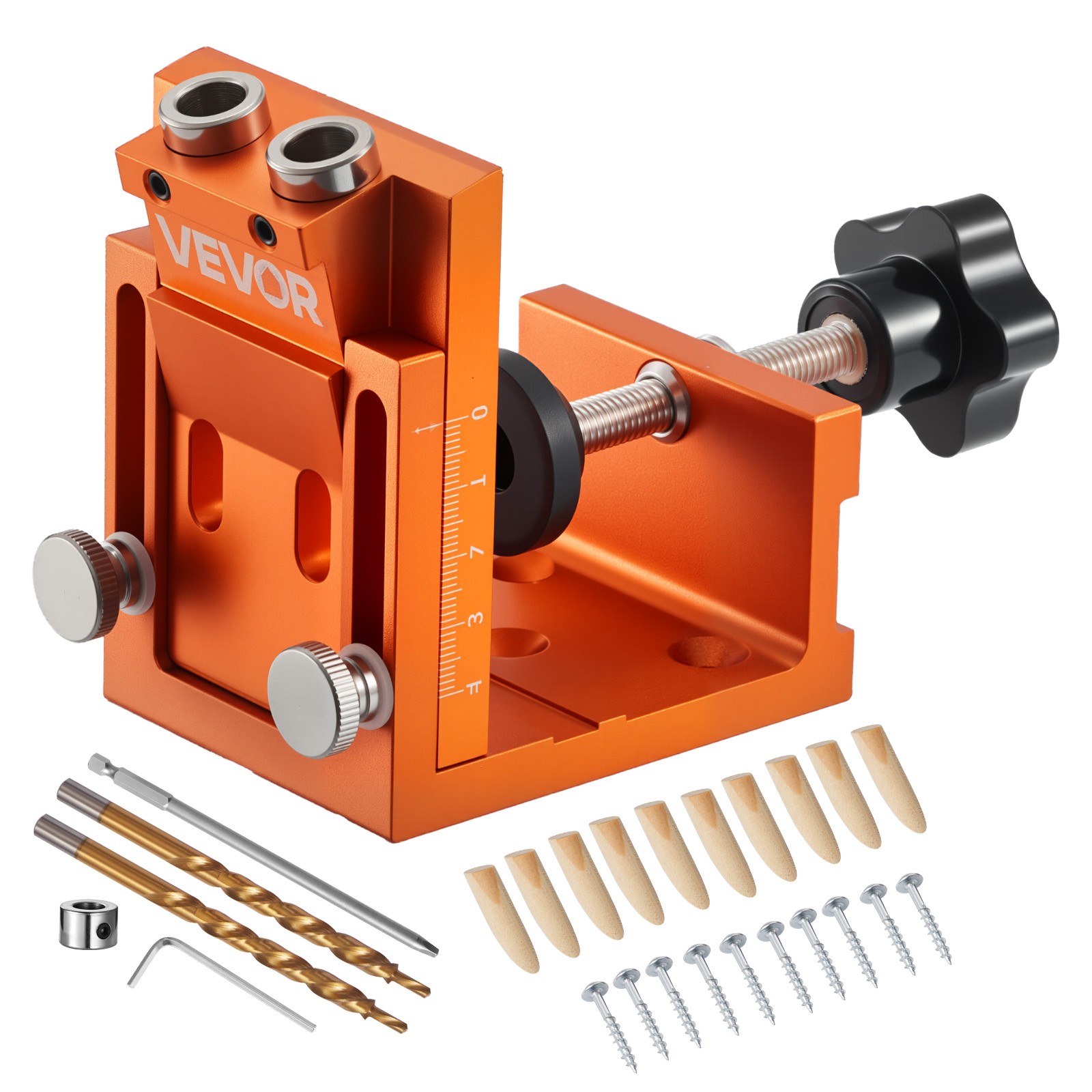 VEVOR Pocket Hole Jig Kit Jig Pocket Hole System 0.47 to 1.89 in Adjustable