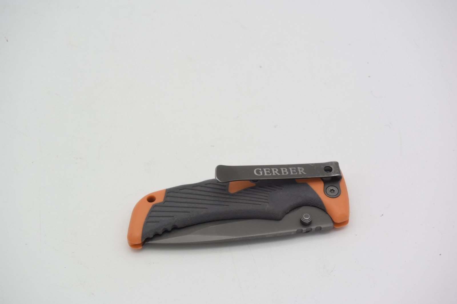 Gerber Bear Grylls Folding Knife Black Blade Orange Gray Handle EDC
