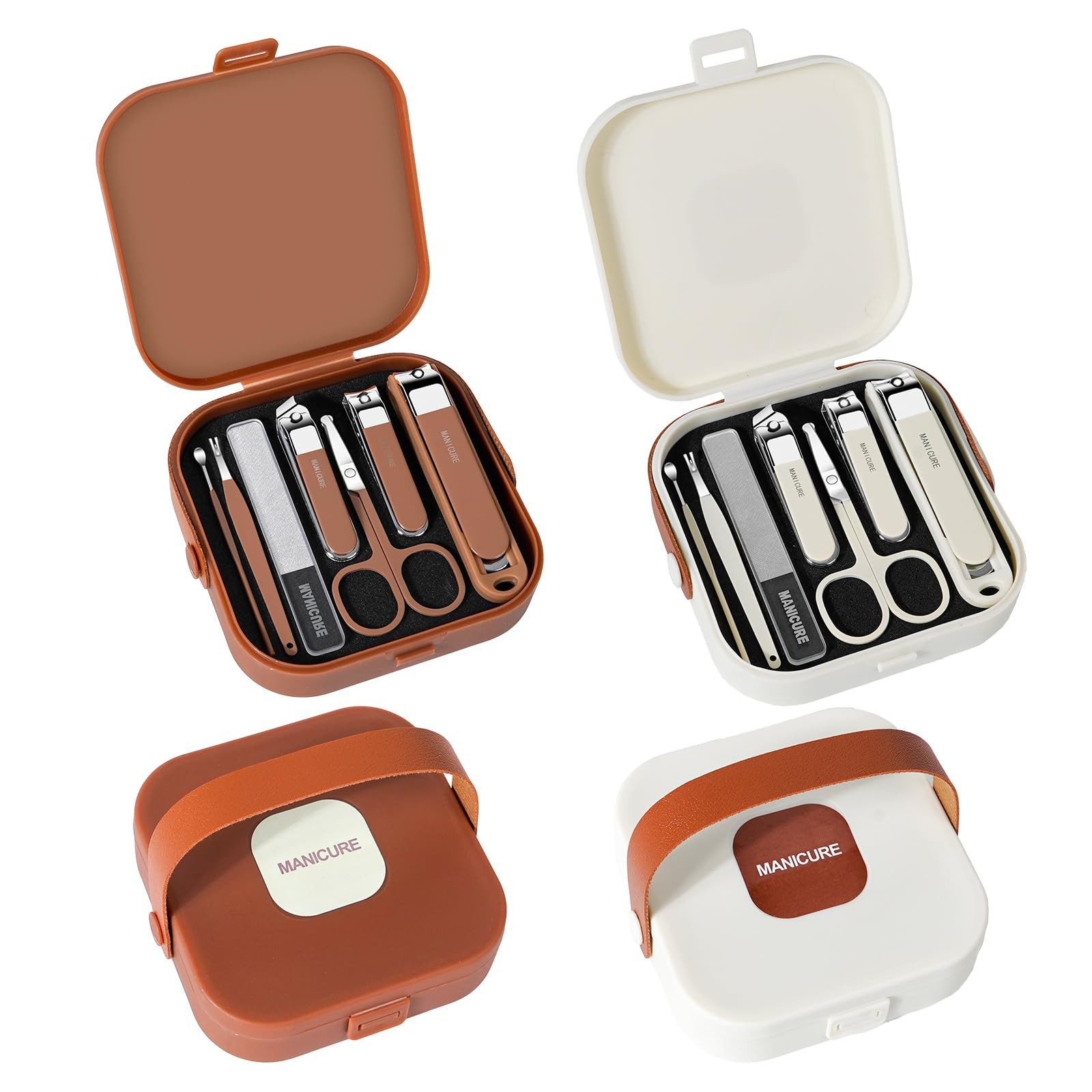 Nail Clippers and Beauty Tool Portable Set, Cuticle Nail Care Tools, 7pcs Stainl