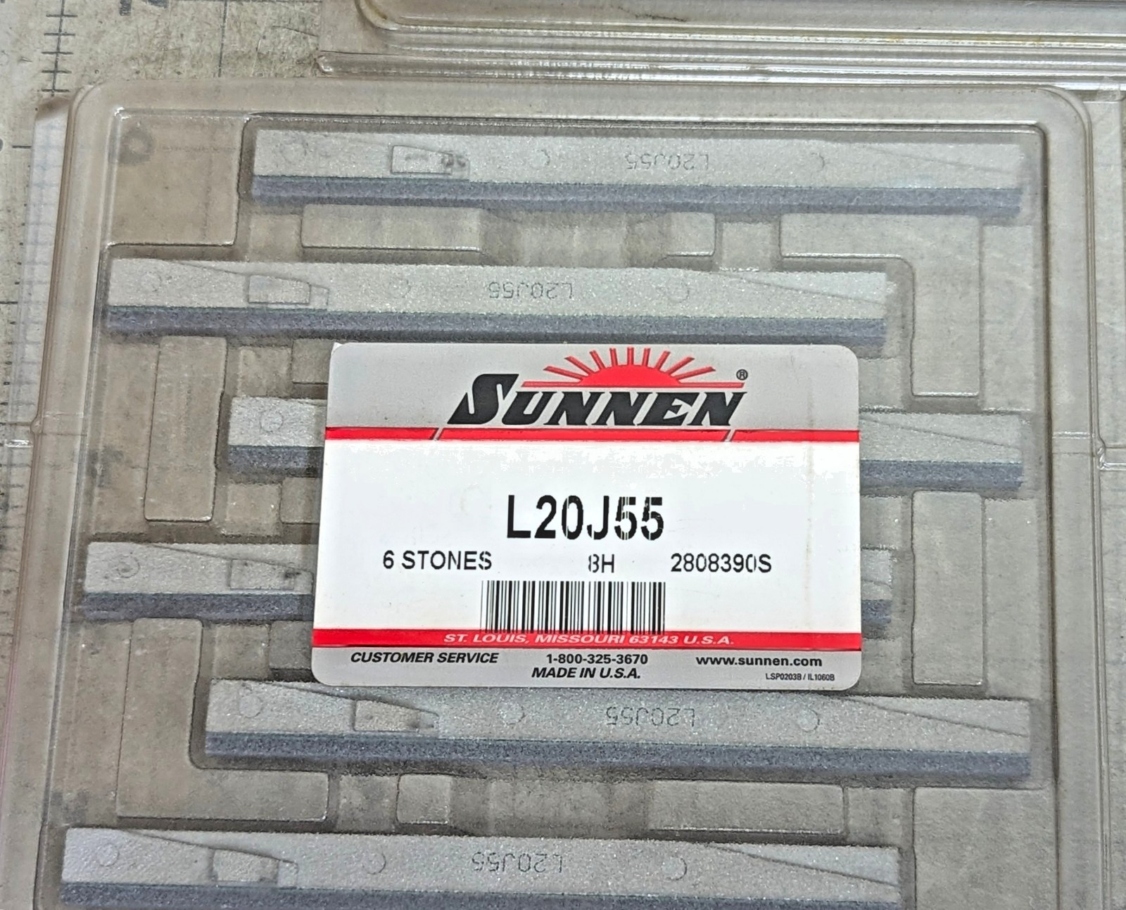 L20-J55 Sunnen 220 Grit Silicon Carbide L20 Mandril (Set Of 6 Stones)#2