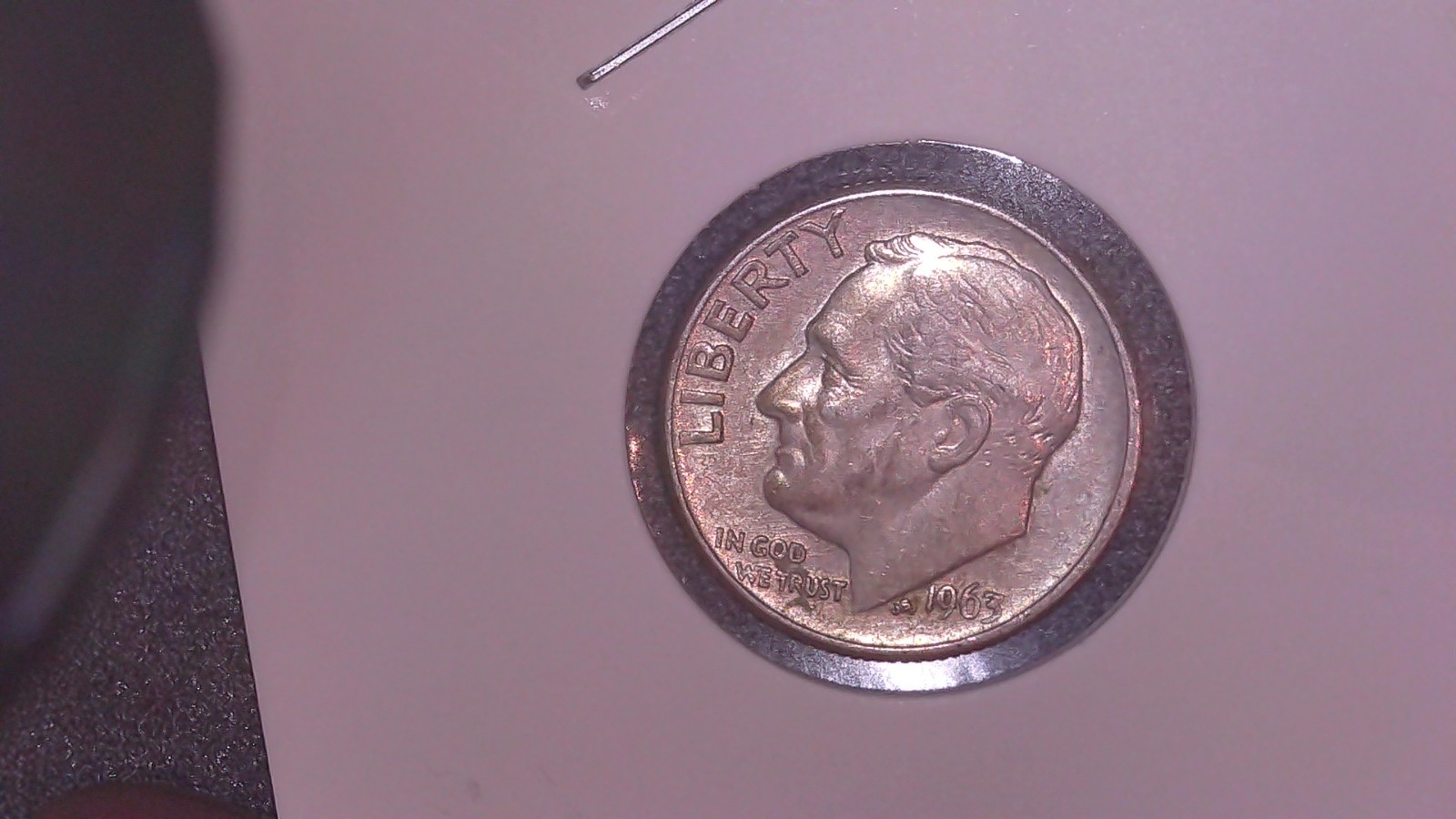 5 CIRCULATED SILVER ROOSEVELT DIMES, 1963D, 1964-D, 1964-P, FINE+