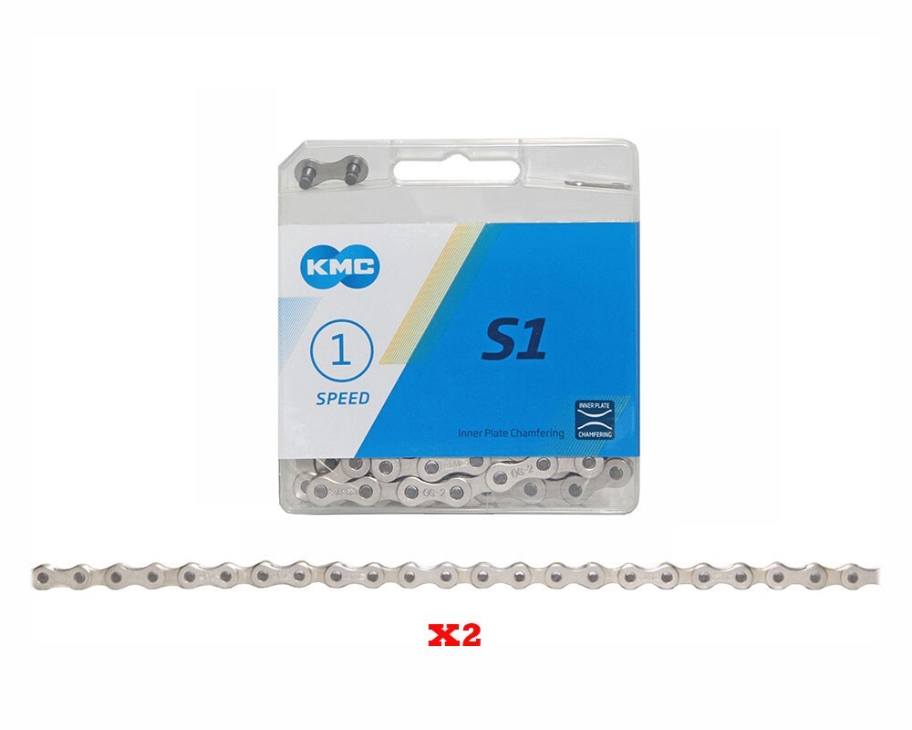 KMC BMX Single Speed BMX CRUISER Bike Chains 1/2 x 1/8 x 112 Link SILVER Steel.