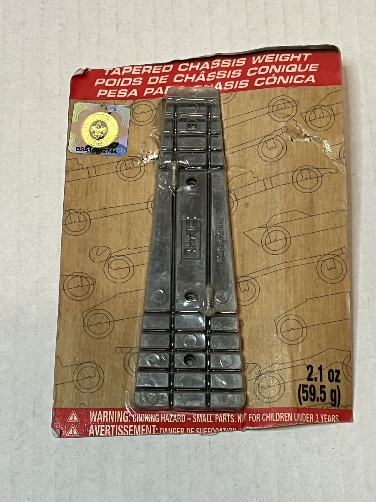 Tapered Chassis Weight Revell Pinewood Derby 2.1 Oz (59.5 g)