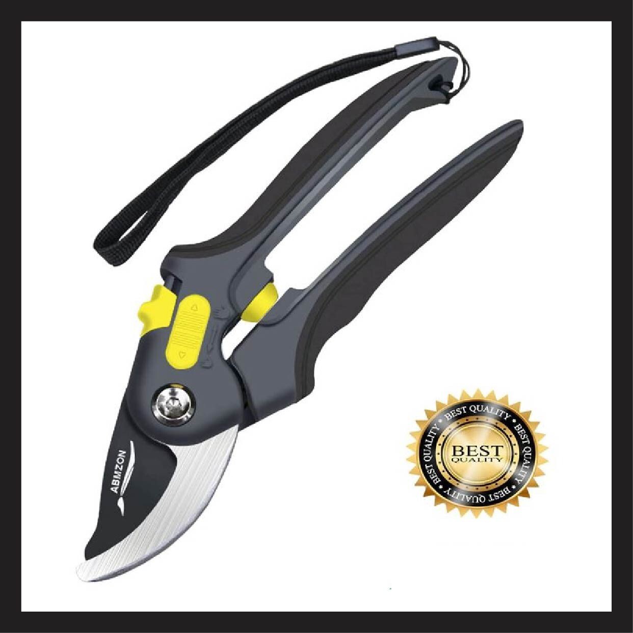4 PACK! Pro Titanium Plated Pruning Hand Shears, Safety Lock Gardening Scissors