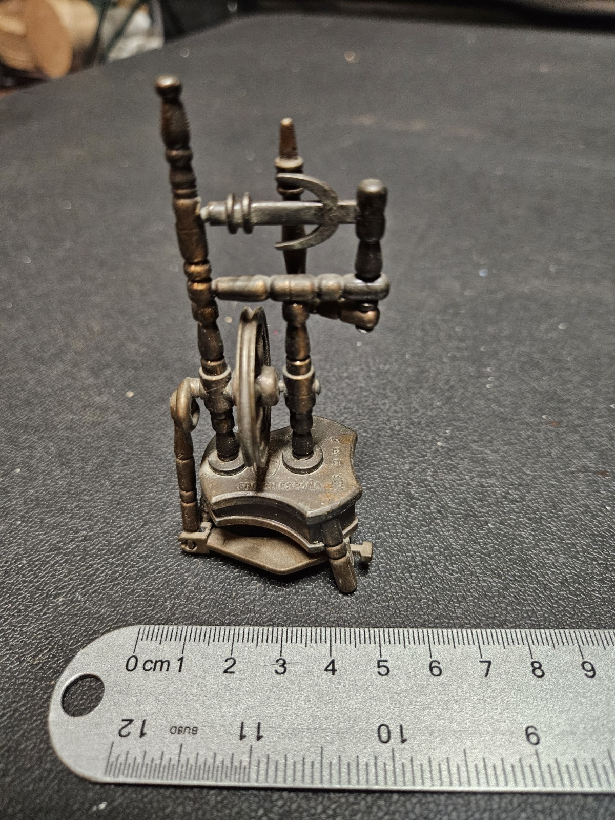 Vintage Die Cast Metal Pencil Sharpener PLAYME Spain Fiber Spinning WHEEL