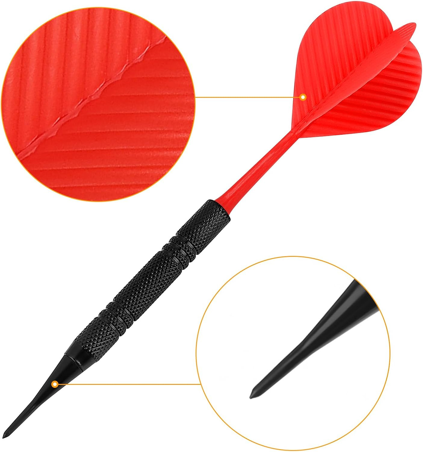 Soft Tip Darts, Bar Dart, Plastic Tip Darts Set, Attach Extra 100 Black 2BA Repl