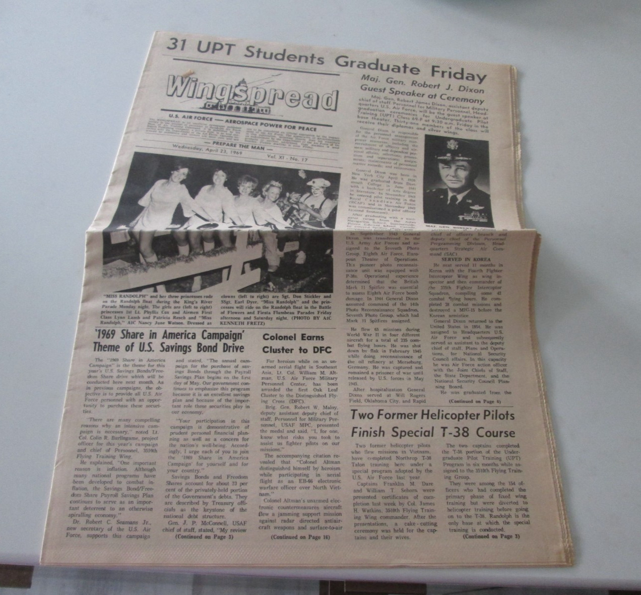 4/23/1969 Newsletter/Newspaper US Air Force, WINGSPREAD Vol XI No 17
