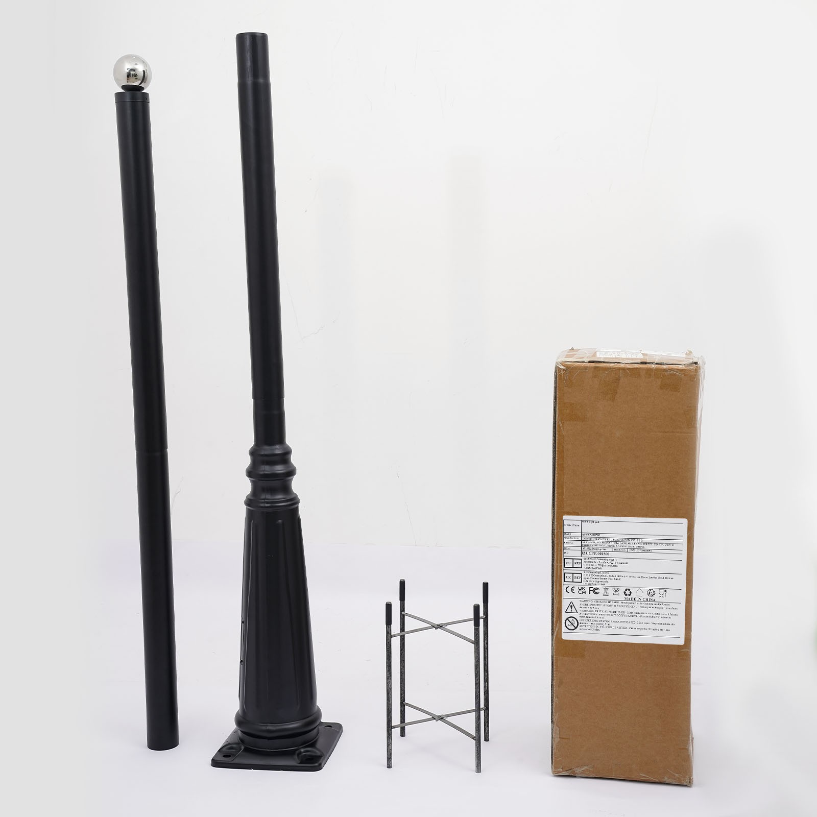 3.1m European Light Post,Split-Type Light Post,Floorstanding Outdoor Light Post