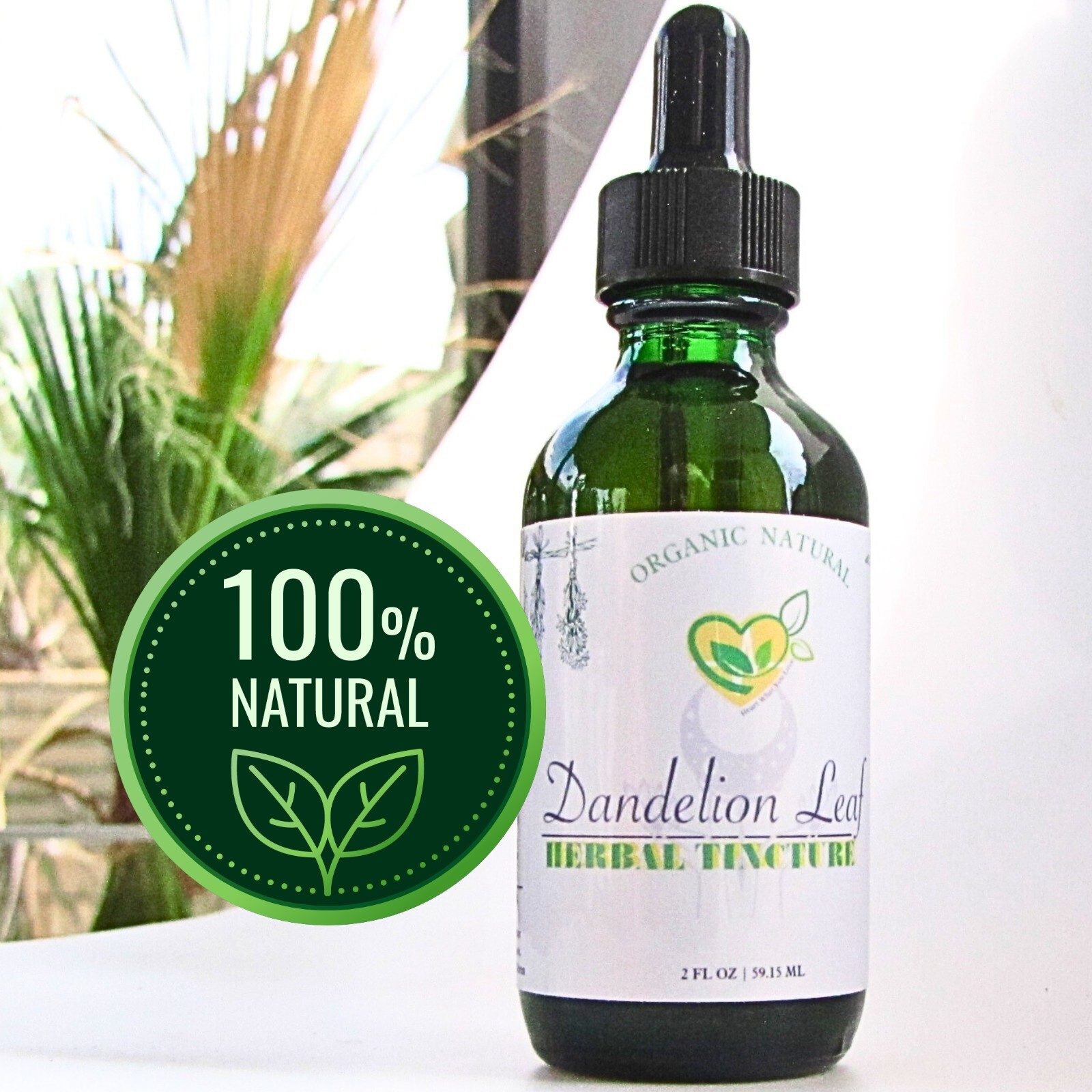 Dandelion Leaf Tincture Pure Liquid Herbal Drops for Liver & Gentle Detox | 2oz