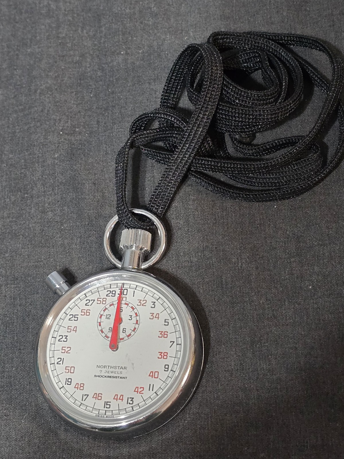 Vtg Northstar 7 Jewels Shock Resistant Swiss Made Stopwatch