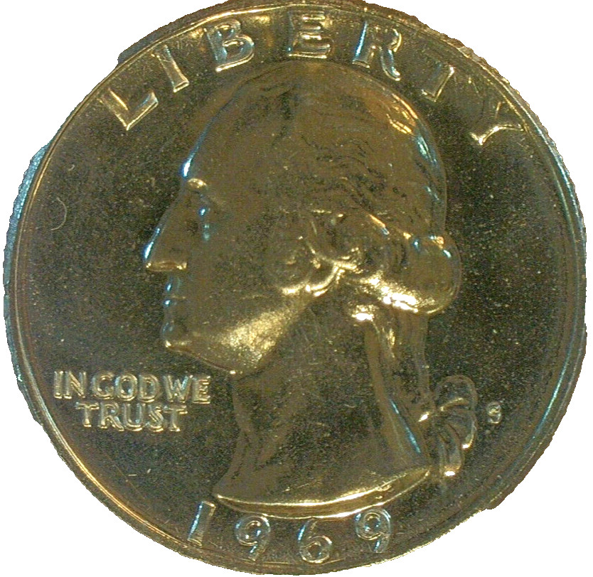 WORLD COIN SALE--1969 S UNITED STATES WASHINGTON PROOF QUARTER KM#164a