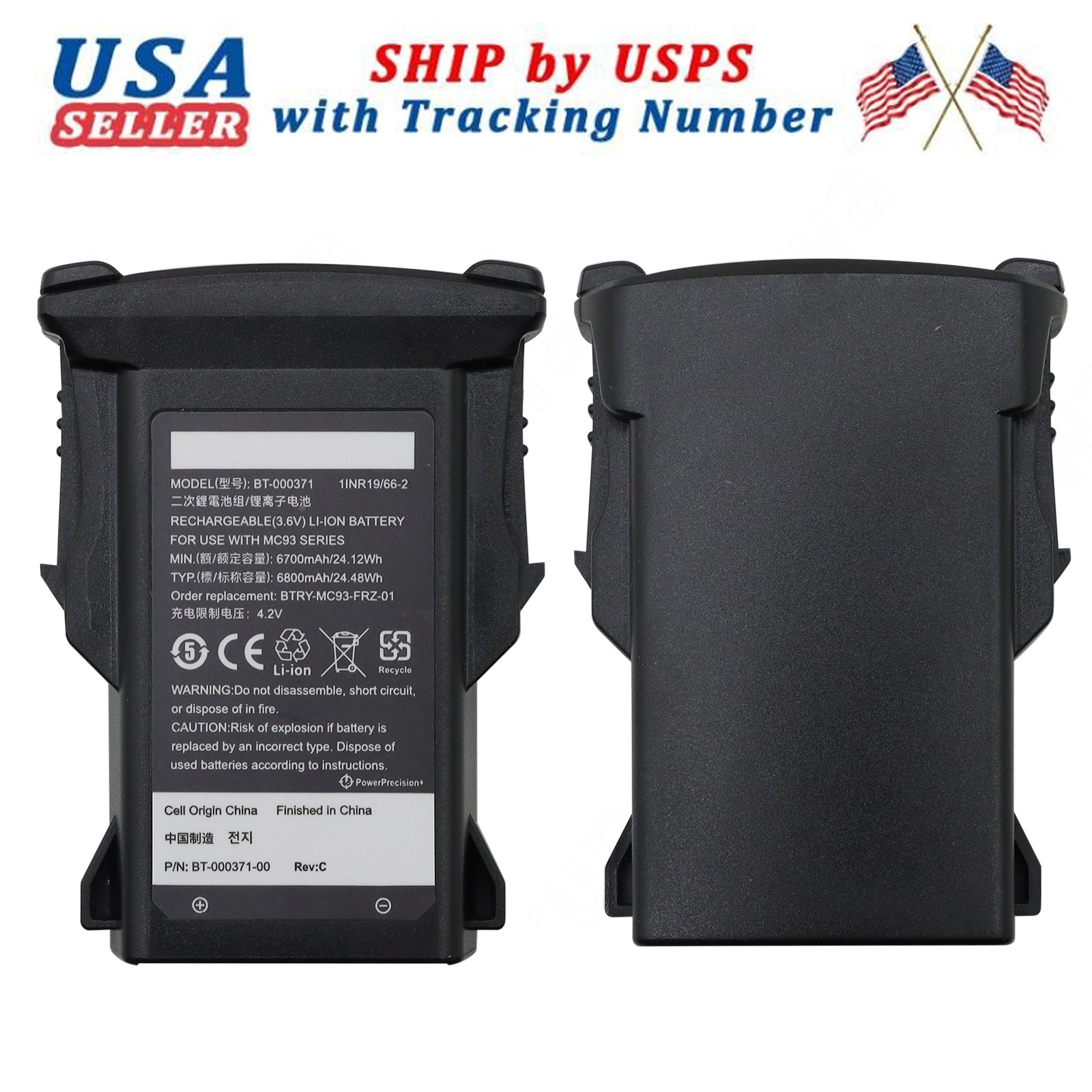 BT-000371 Battery For Zebra MC930 MC9300 MC930B MC930P MC93N0-G BTRY-MC93-FRZ-01
