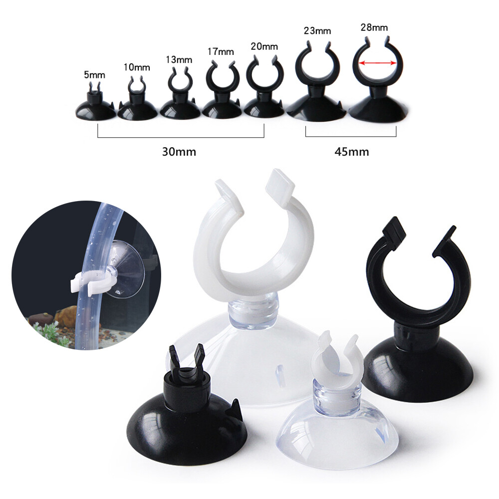 Pipe Clamp Suction Cup Sucker Clips Air Line Tube Hose Holder Aquarium Fish Tank