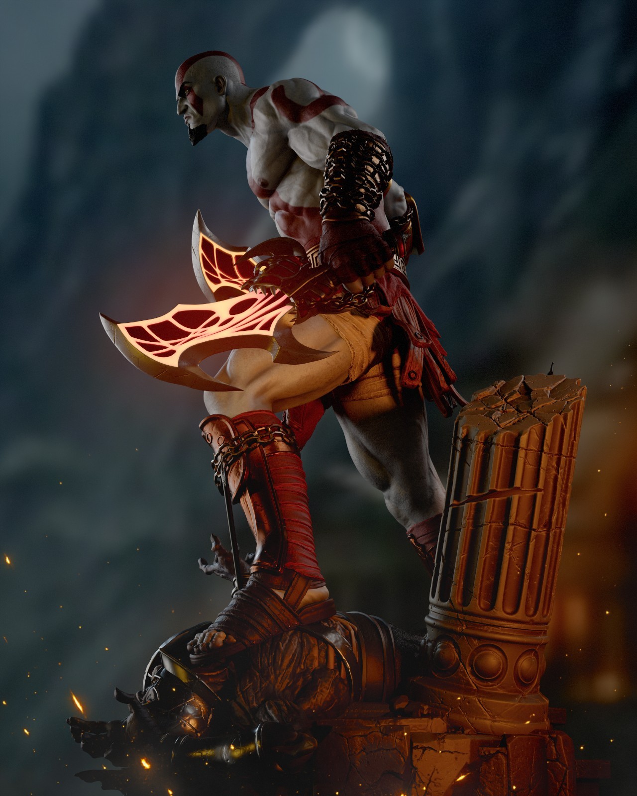 Kratos (1) 1/12 Unpainted 3D Printed resin model kit CA3d