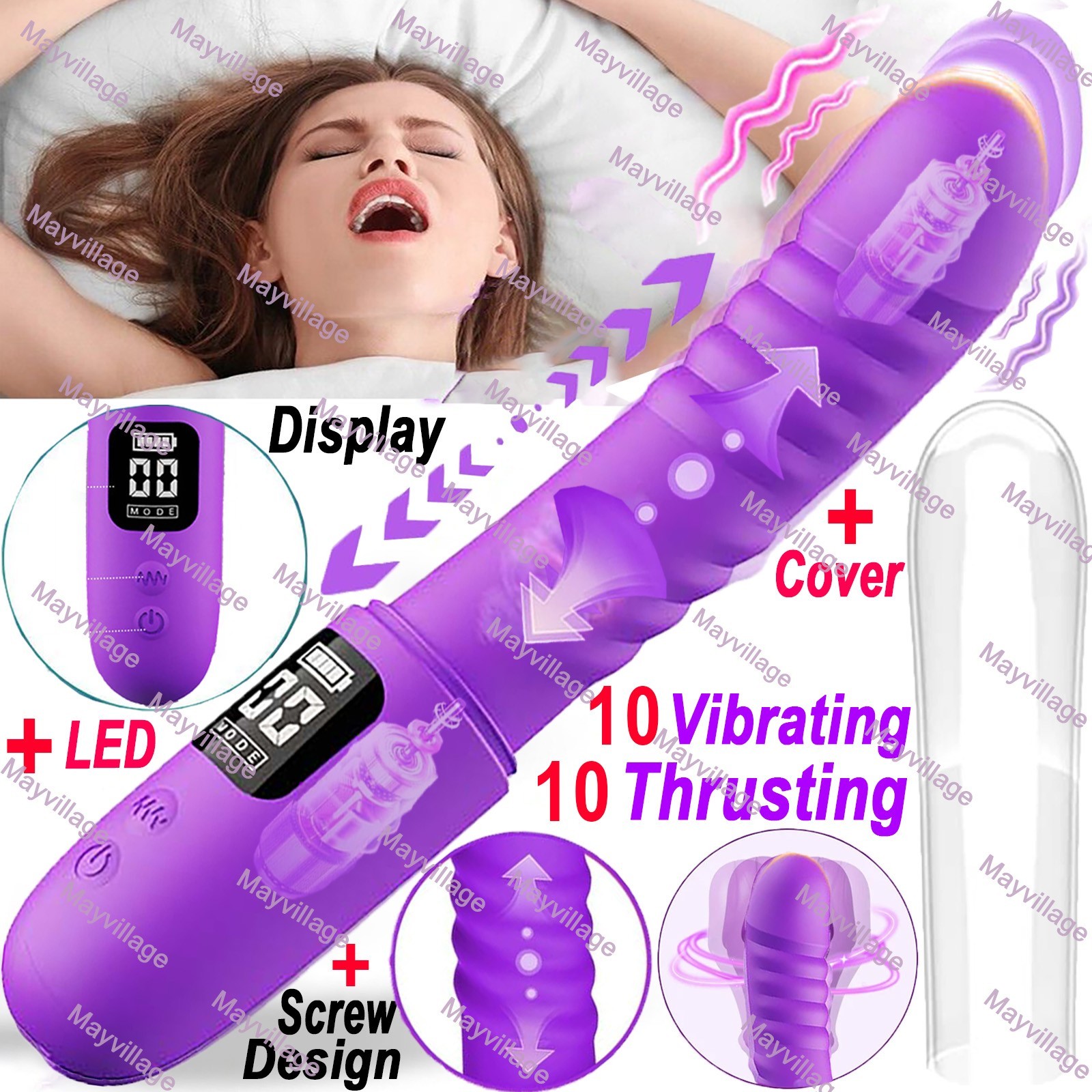 Thrusting Vibrating Dildo Anal G-Spot Vibrator G-Spot Massage Sex Toys For Women
