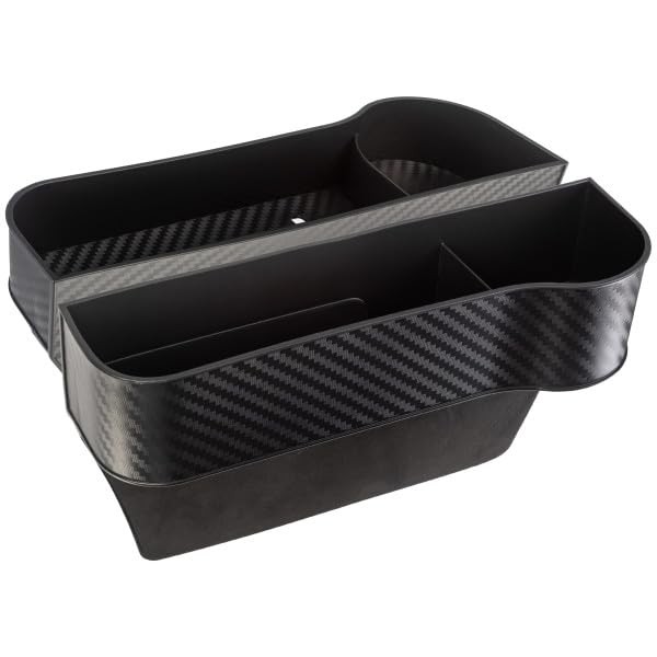 Car Seat Gap Filler 2-Pack - Front Seat Organizer Set with Built-In Cupholder,