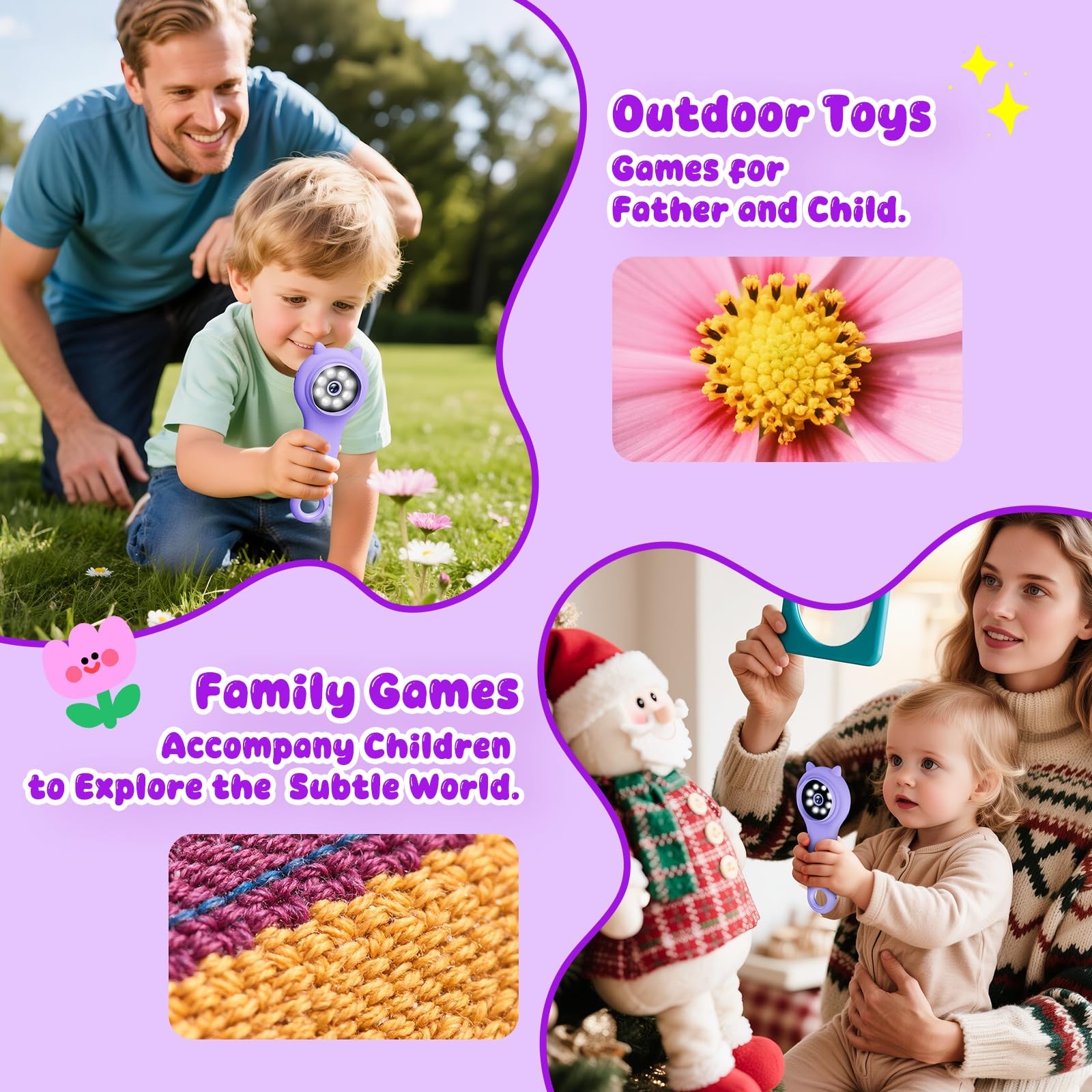 Kids Mini Pocket Handheld Microscope - STEM Educational Toy for Toddlers, 5-12