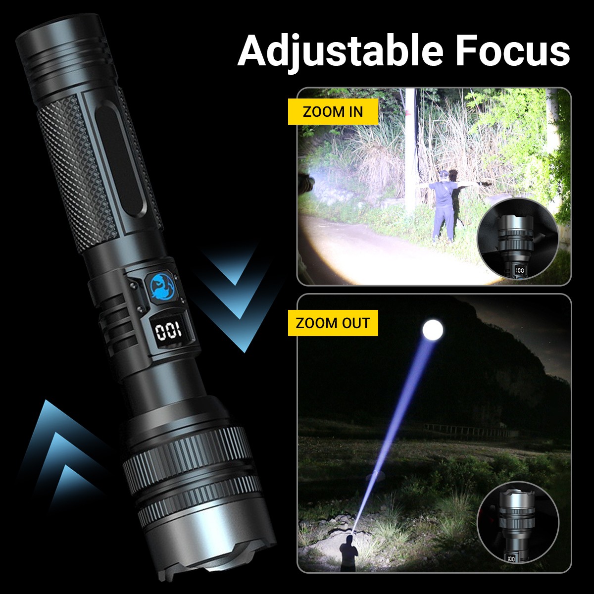 2Pack 99000000LM Super Bright LED Tactical Flashlight Rechargeable Flashlights