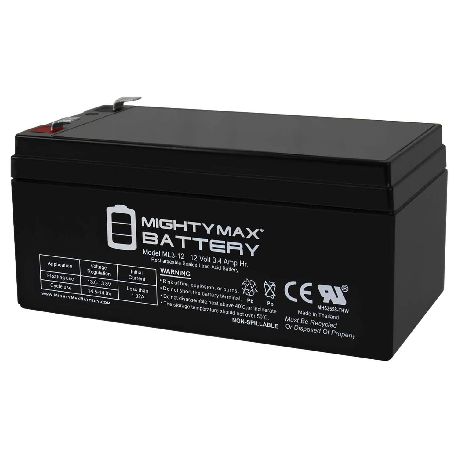Mighty Max 12V 3.4AH Compatible Battery for APC ES BE350G BE350T BE350U RBC35
