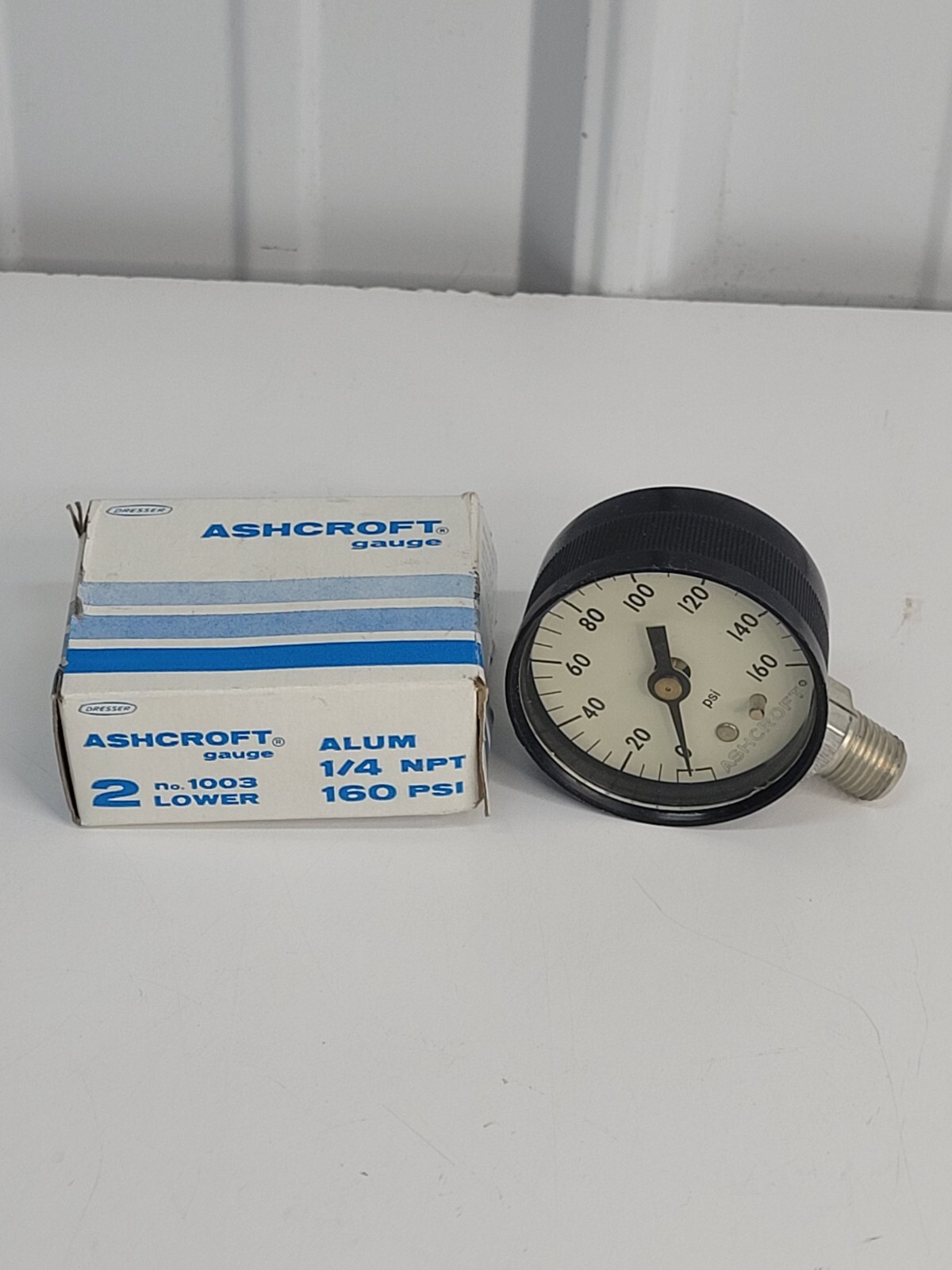ASHCROFT 2" No. 1003 LOWER 0-160 PSI GAUGE, BRASS 1/4" NPT NEW IN BOX n6