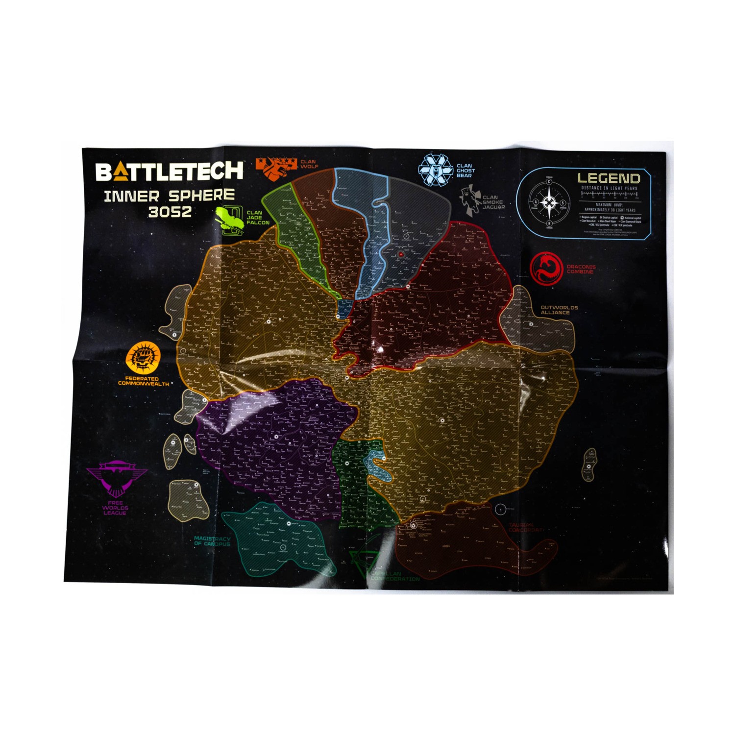 Catalyst Battletech Boxed Game Clan Invasion - Inner Sphere Poster Map Onl EX