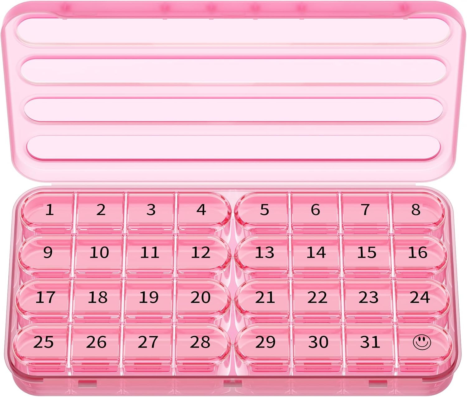 Zoksi Monthly Pill Organizer 1 Time a Day, 30 Day Pill Box Organizer Once a Day,