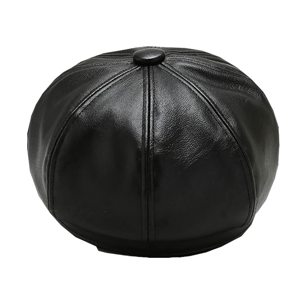 Foetest Cap Leather Hat Baseball Cao Casual Sun Solid One Size, Black