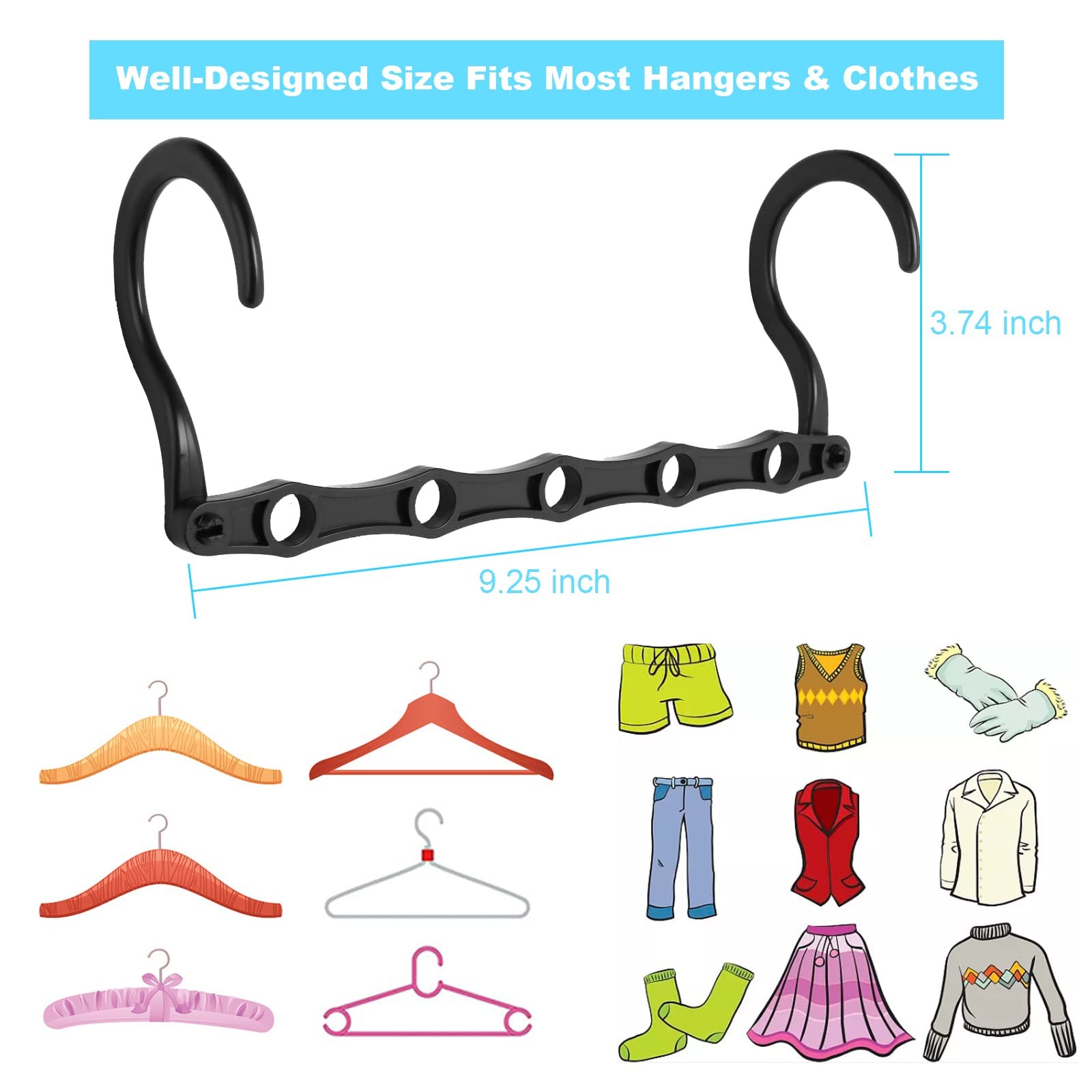 5/10 Pack Magic Hangers Space Saving Hangers Closet Space Saver Hanger Organizer
