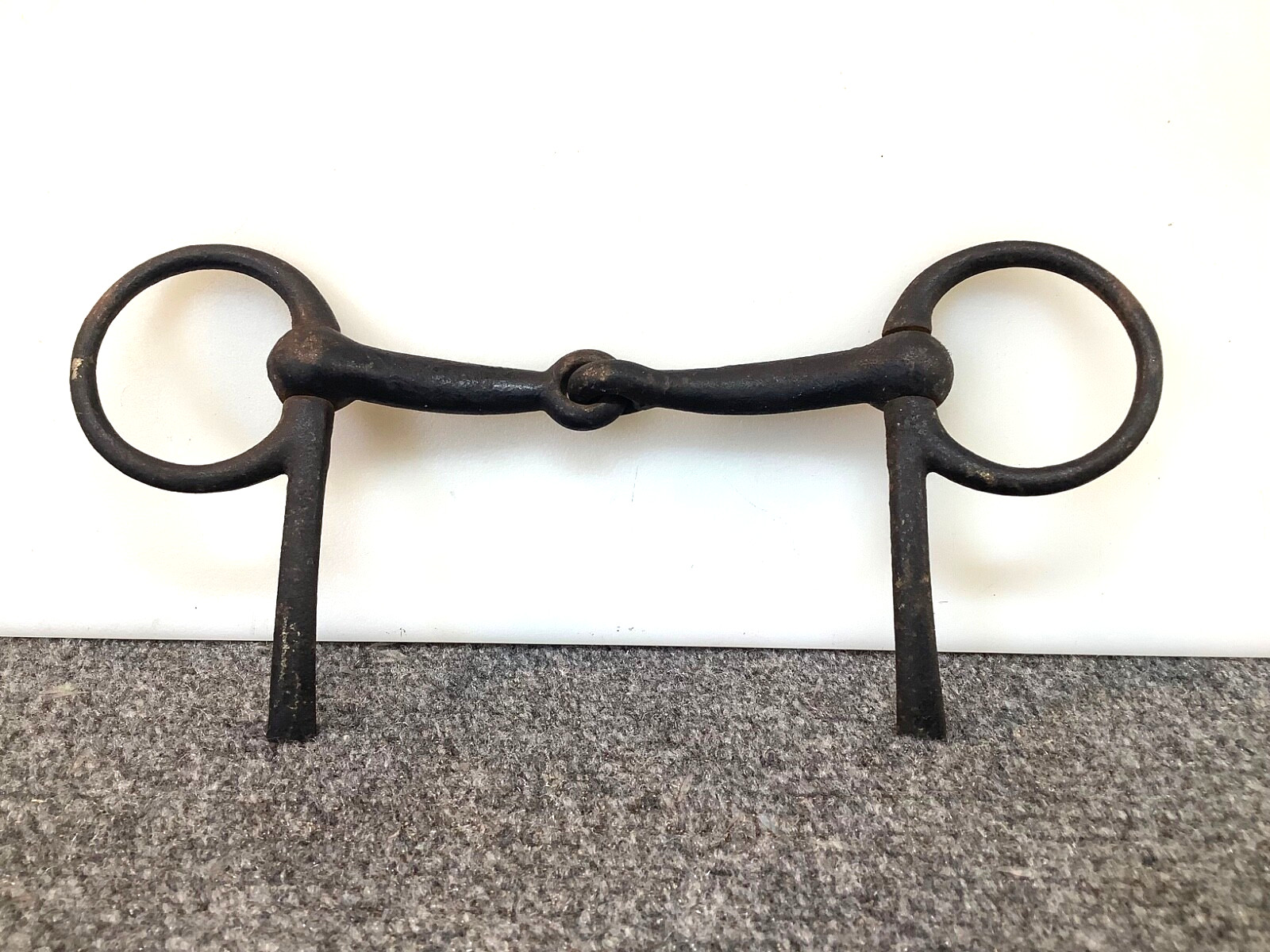 Vintage HORSE BIT Half Cheek Snaffle Black Old Barn Find Unusual NZ