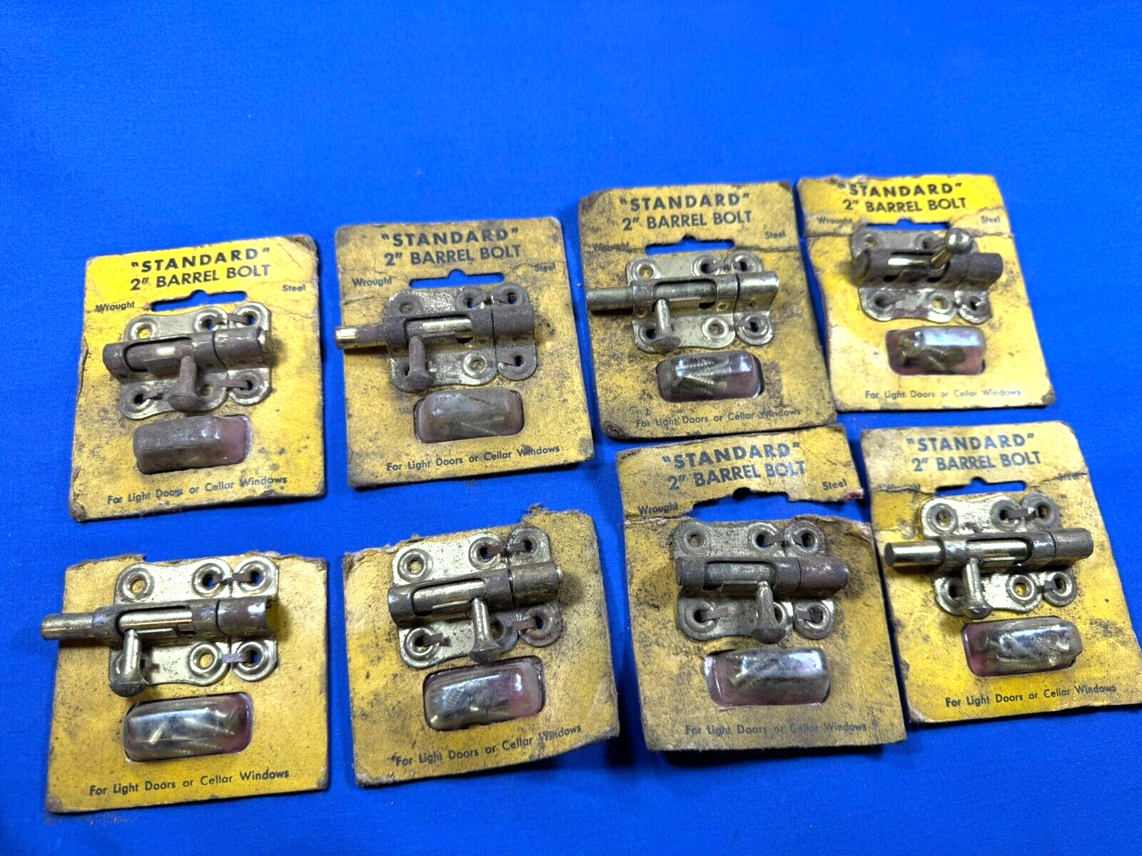 8 C.1958 Unused Shelby Barrel Bolts, Original Display Cards, Keepers & Screws