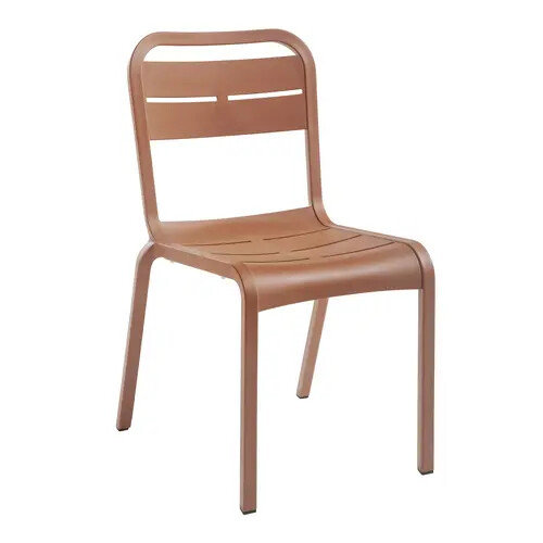 Grosfillex UT011814 Cannes Terracotta Indoor/Outdoor Stacking Chair - 4 Per Set