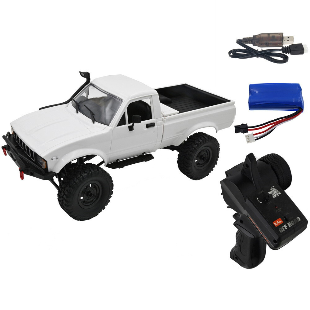 White WPL RC Truck C24-1 1/16 4x4 4WD Scale Crawler Pickup Off Road RTR Car R/C