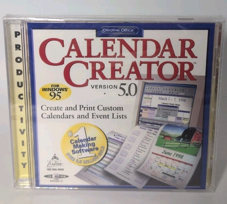 Calendar Creator Version 5.0 Windows PC CD ROM Brand New B578